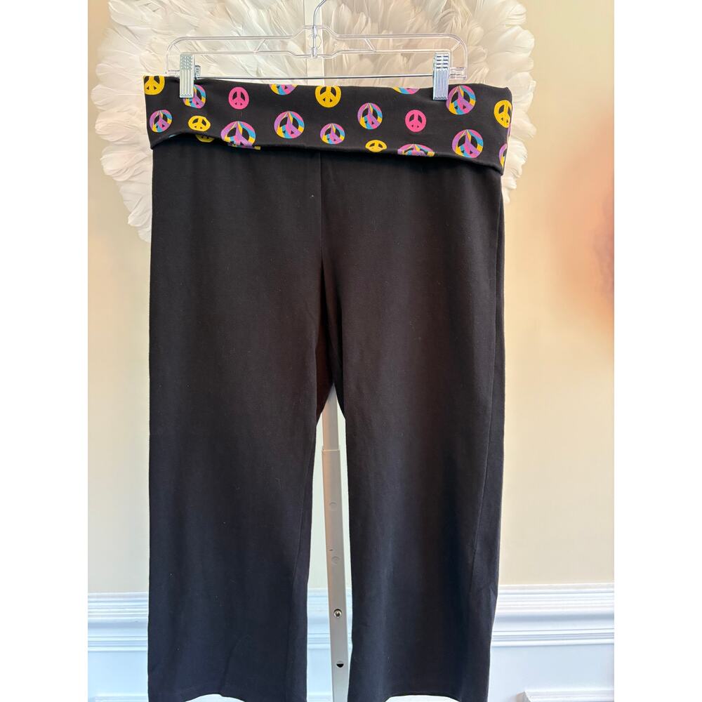 Y2K  VICTORIA'S SECRET PINK FOLD OVER CROPPED YOGA PANTS SIZE L